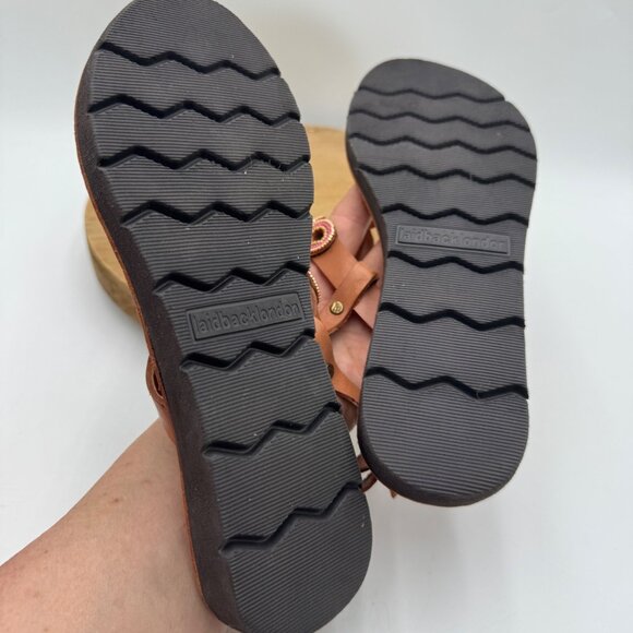 Laidback London Womens Beaded Thong Adjustable Strap Sandal woman’s size 39  8.5 - Picture 9 of 13